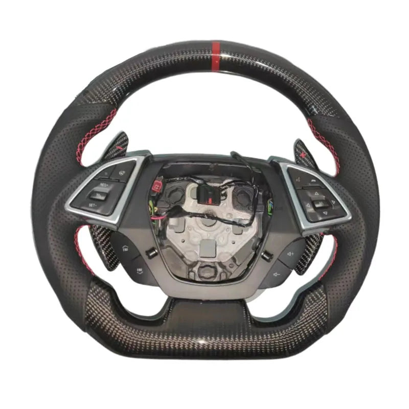 Wholesale New Products Perforated Leather Carbon Fiber Steering Wheel for Chevrolet Camaro Car Steering Wheel