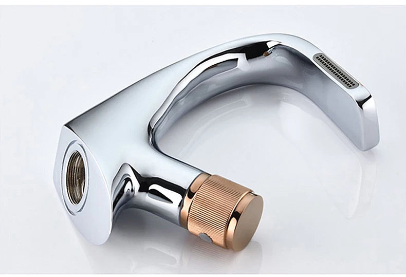 Black Faucet Bathroom Sink Faucets Hot Cold Water Mixer Crane Deck  Mounted Single Hole Bath Tap Chrome Finished ELM457
