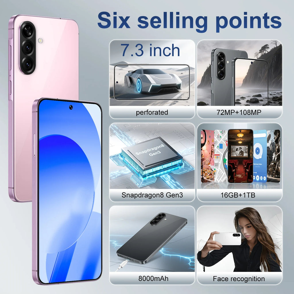 Original Phones A56 Smartphones for A56 8+256GB 5G Dual SIM Cellphone Mobile Phone