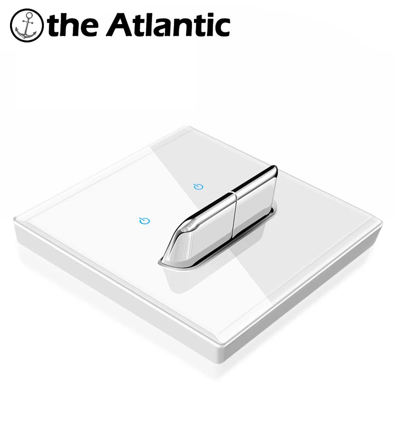 Light Switch With LED Indicator Wall Reset Switch Intermediate Switch Return Switch White Glass Frame 16A Switch