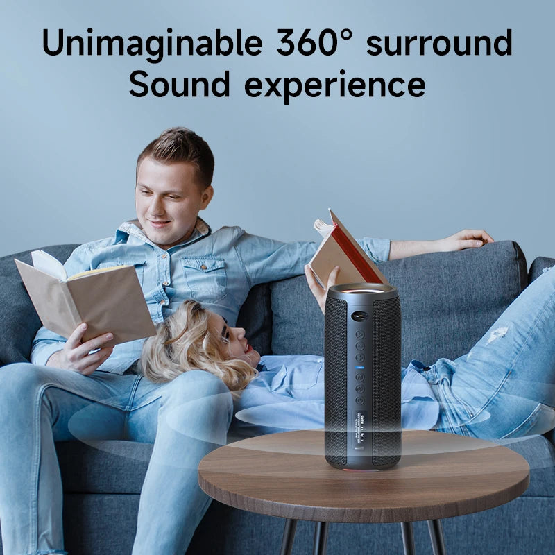 ZEALOT S51 PRO 40W Portable Wireless Speakers IPX7 Waterproof Stereo Pairing for Shower with RGB LED Lighting AUX Communication