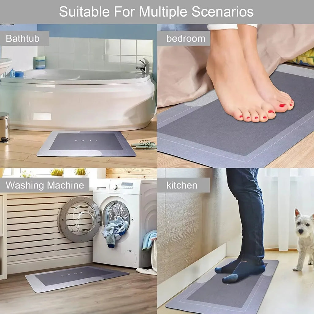 Modern Custom Printed Foot Shower Diatom Bathroom Rugs Mats Water Absorbent Sustainable Floor Non-Slip Diatomite Bath Mats