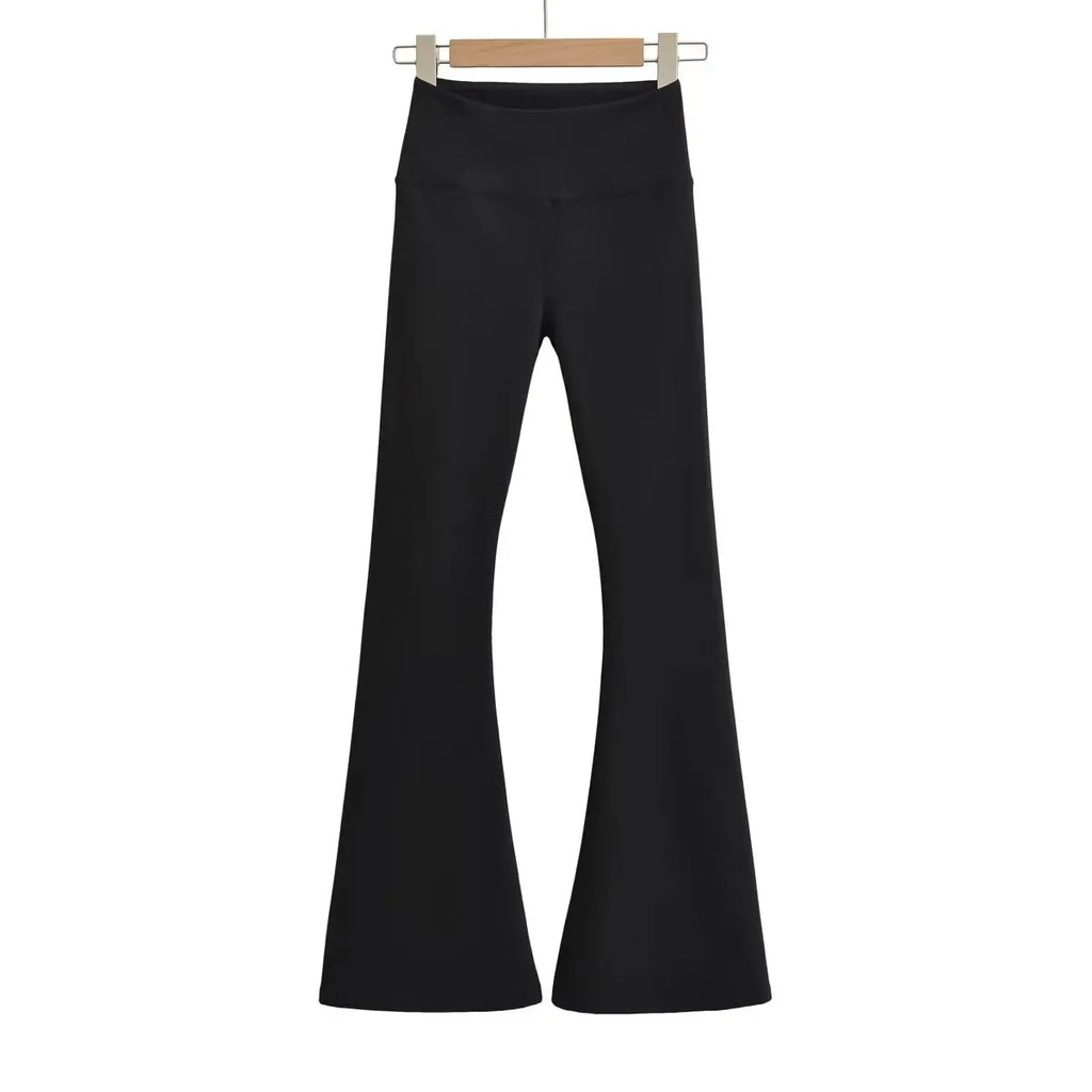 High Wide Waistband Warm Fleece Fully Stretchy Soft Flare Legging Pants Women's Yoga  Sweat Pant