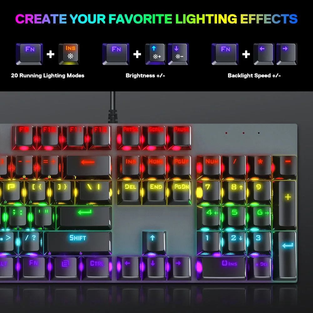 USB Wired RGB Mechanical Keyboard Gaming Spanish Teclado Mechanico Espanol Para PC New Clavier Gamee Gamers Claviers De Jeu