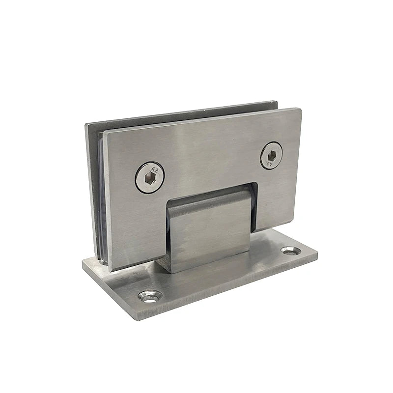Shower Glass Hardware Bathroom Pivot Hinge 90 Degree Stamping Satin 304 Stainless Steel Glass to Wall Shower Door Glass Hinge