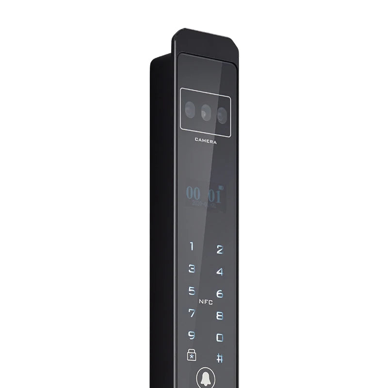 Straight Style Broken Bridge Aluminum  Ultra Narrow Ultra Thin Frame Face Recognition Palmprint Fully Automatic Smart Door Lock