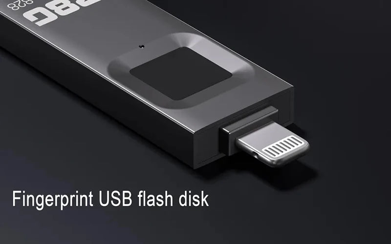 2 in 1 Fingerprint Encrypted USB Flash Drive 64GB 128GB 256GB 512GB Pen Drive Fingerprint for iPhone iPad Windows