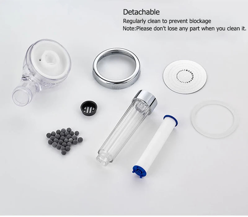 High Quality Bath PP Sediment Cartridge Filtered Shower Head High Pressure Filter Shower Head Rainfall Spa Shower Nozzle