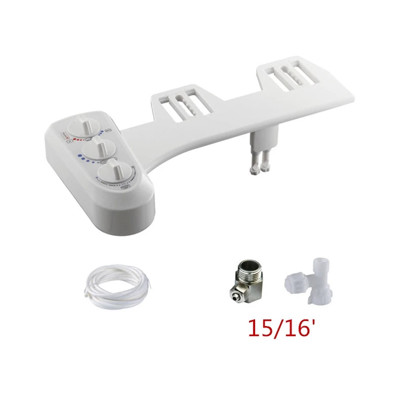 1PC ABS Bidet for Non-Electric Mechanical Bidet Toilet Seat Attachment Hot and Cold Water Spray Dual Nozzle