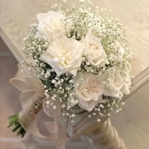 Peony Bridal Shower Bouquet Silk Flowers Handmade Artificial Wedding Bridesmaid Hand Flower Bouquets