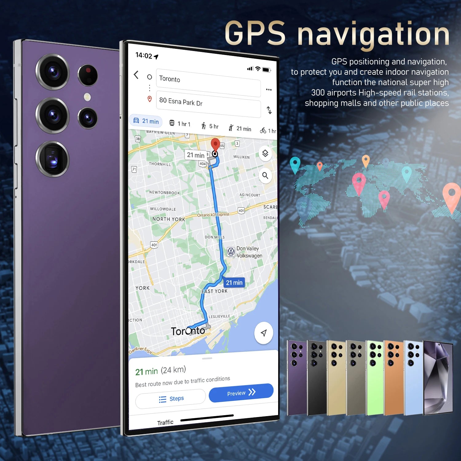 7.3 Inch Full HD S24 Ultra Smartphone with Deca Core CPU 5G Dual Sim 1TB Storage 108MP Rear Camera LTE & CDMA Mobile Phones