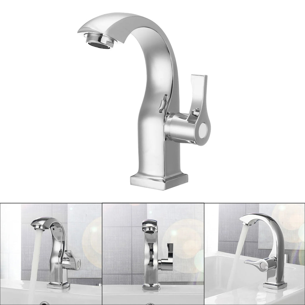 1 Chrome Plated Single Cooling Faucet, Single Hole Easy To Install, Suitable for Bathroom and Kitchen