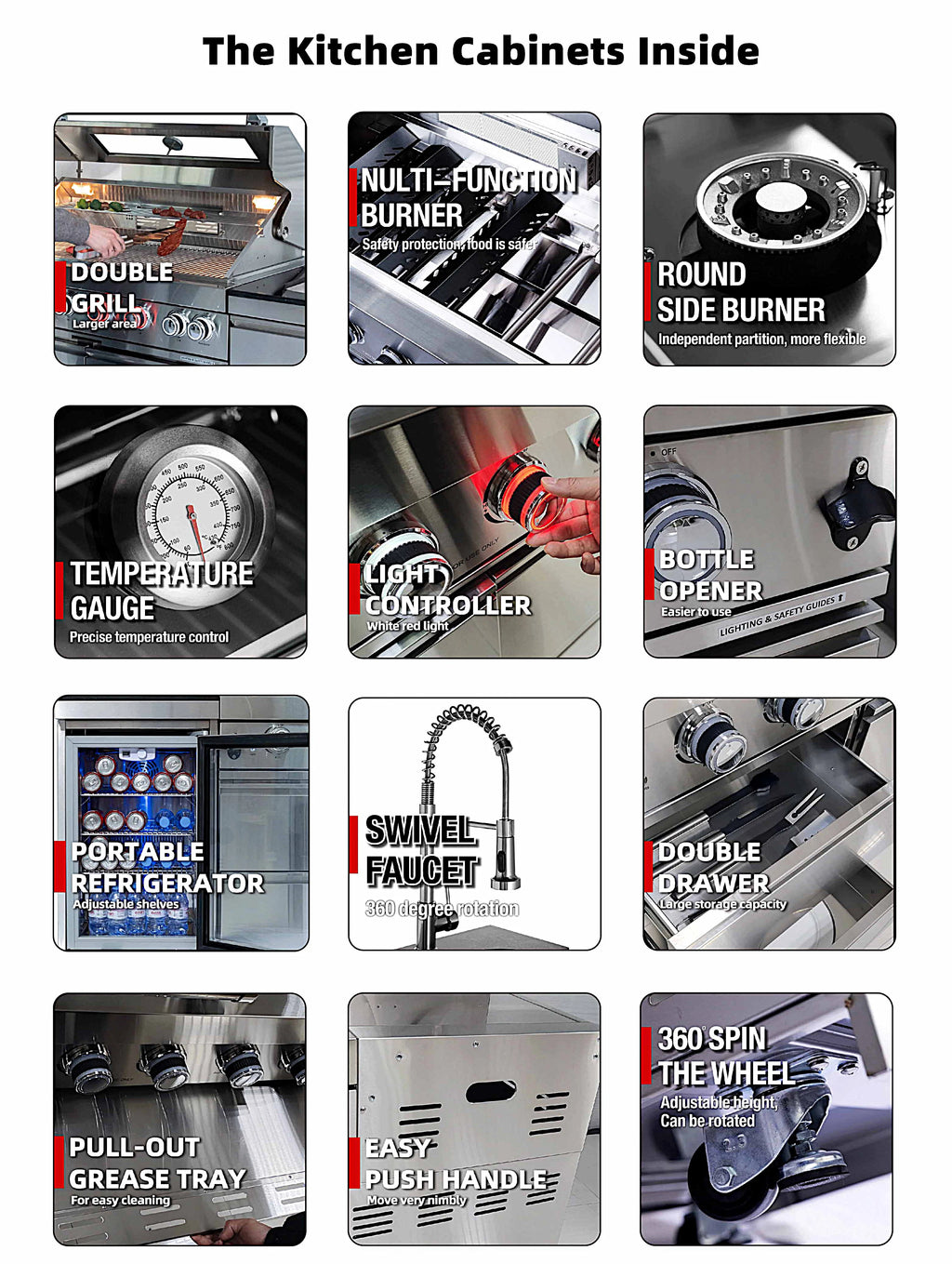 Customized Garden Outdoor Kitchen Sink Unit with Faucet and Drainboard for Food Cleaning Setup backyard patio camping cooki