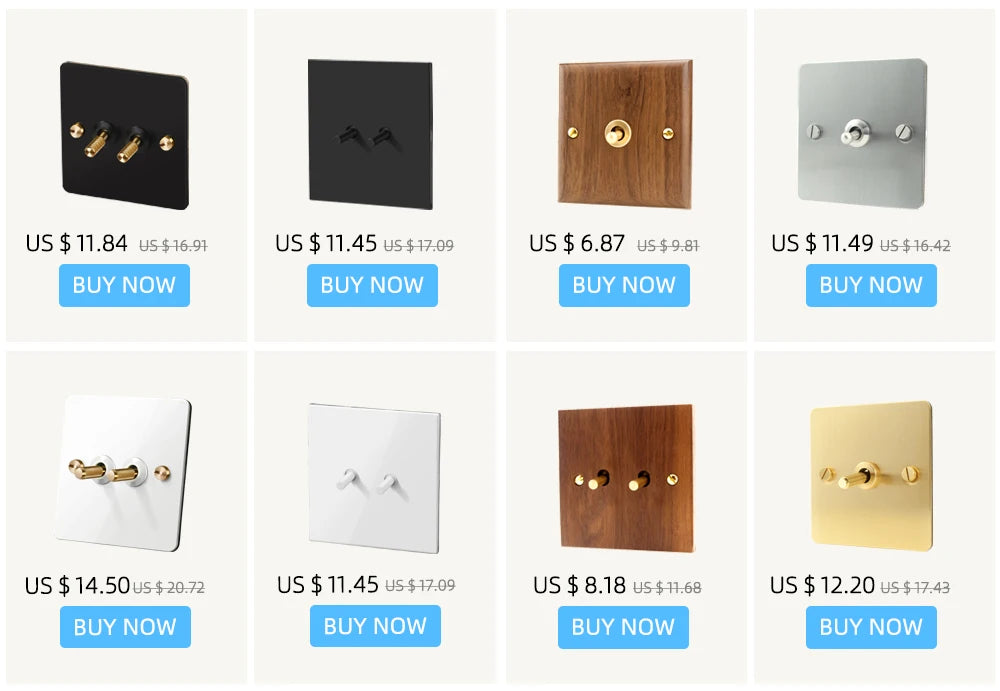 Avoir Tuya Smart Life Home Control Mini Wifi Module Wireless Gold Light Switches 1-4 Gang 2 Way Alexa Rocker Toggle Switch 220V