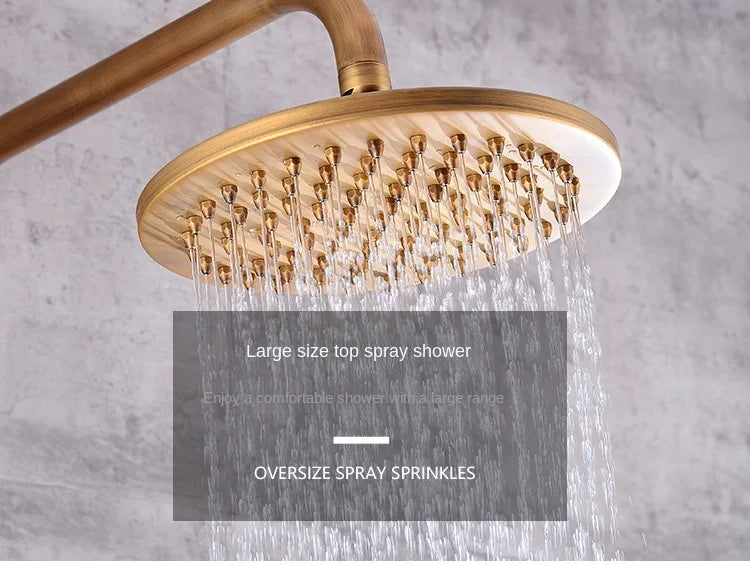 Modern European-Style Brass Bathroom Shower Suite Dual Handle Wall-Mounted Shower Faucet Slide Bar Ceramic Valve Core Rain Spray