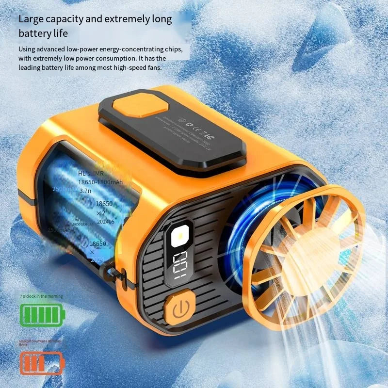 2026 Mini Air Cooler Fan Handheld USB/Battery 5000mAh Wearable Light 3-Speed Touch Control Brushless Motor Household Outdoor