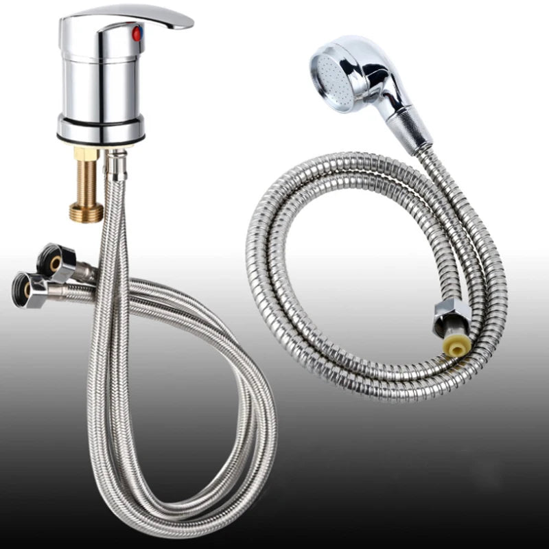 Manufacturer Wholesale Hair Salon Hot and Cold Faucets Copper Core Iron Cap 304 Steel Wire Outlet Valve Shampoo Faucet