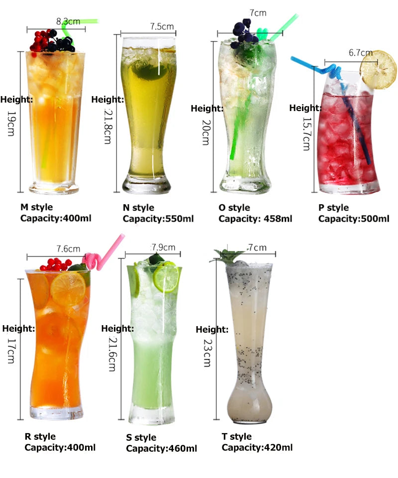 Water Glass Cup, Cocktail Glass,Barware Collins Tumbler Drinking Glasses For Water, Juice, Beer, And Cocktail