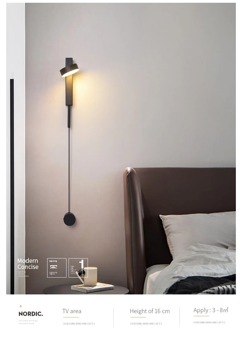 Modern Tv 2023 New Led Lamp Bedside Table Bedroom Lights for Living Room Decor Wall Indoor Lighting