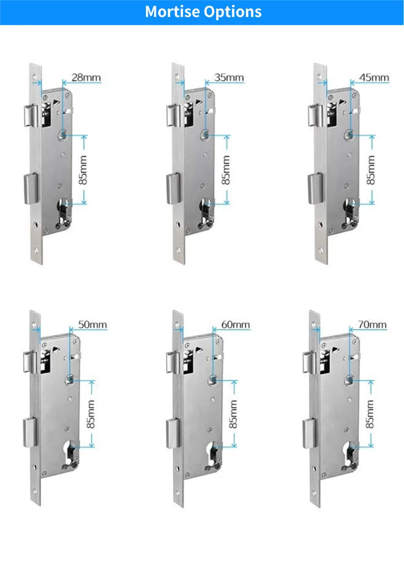 High Security Stainless Steel Thermal Break Smart Door Lock for Wood Door with Fingerprint Electronic Control WiFi IP64 Tuya App