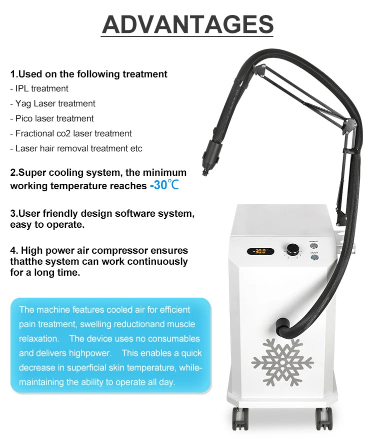Tattoo Treatment Cryo Therapy Machine for Sale Relieve Pain Cooling Skin Effective Pain Reduce Cooler Avoid Thermal Injury