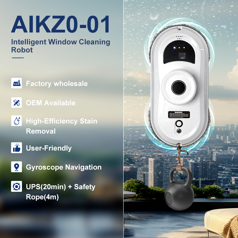 Bathroom Mirrors & Shower Windows Cleaner Robot Mess-free Water tank Design Long-lasting Battery Cleaning Exterior Glass Washer