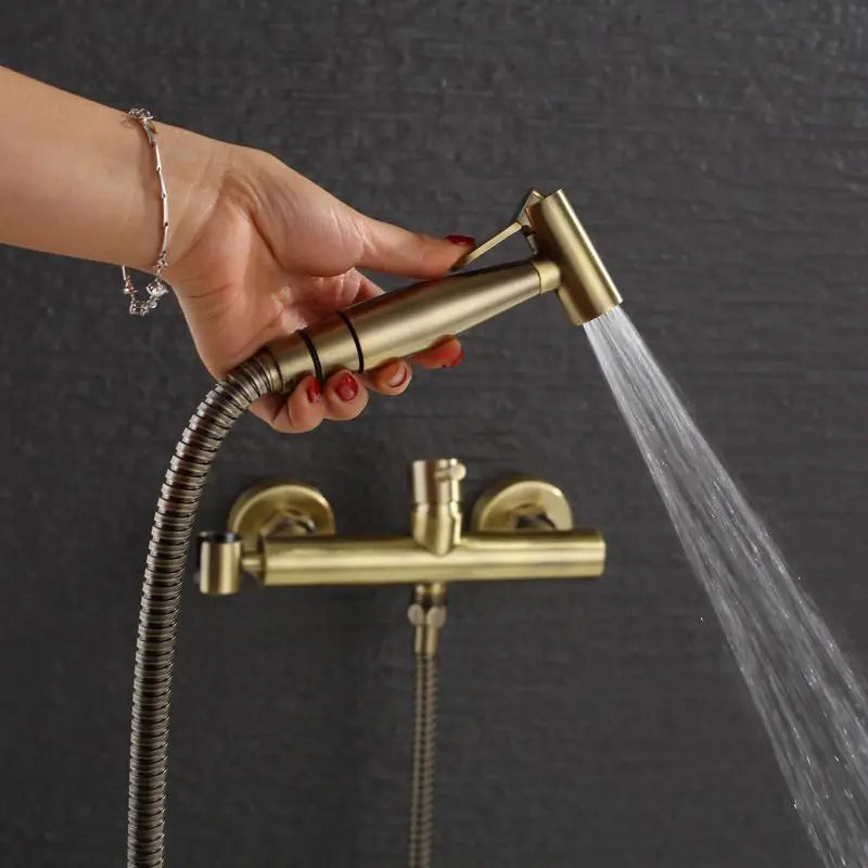 Modern Design Toilet Wall Mount Bidet Sprayer System Stainless Steel Eco-Friendly Hand Held Spray Shattaf Set with Hose