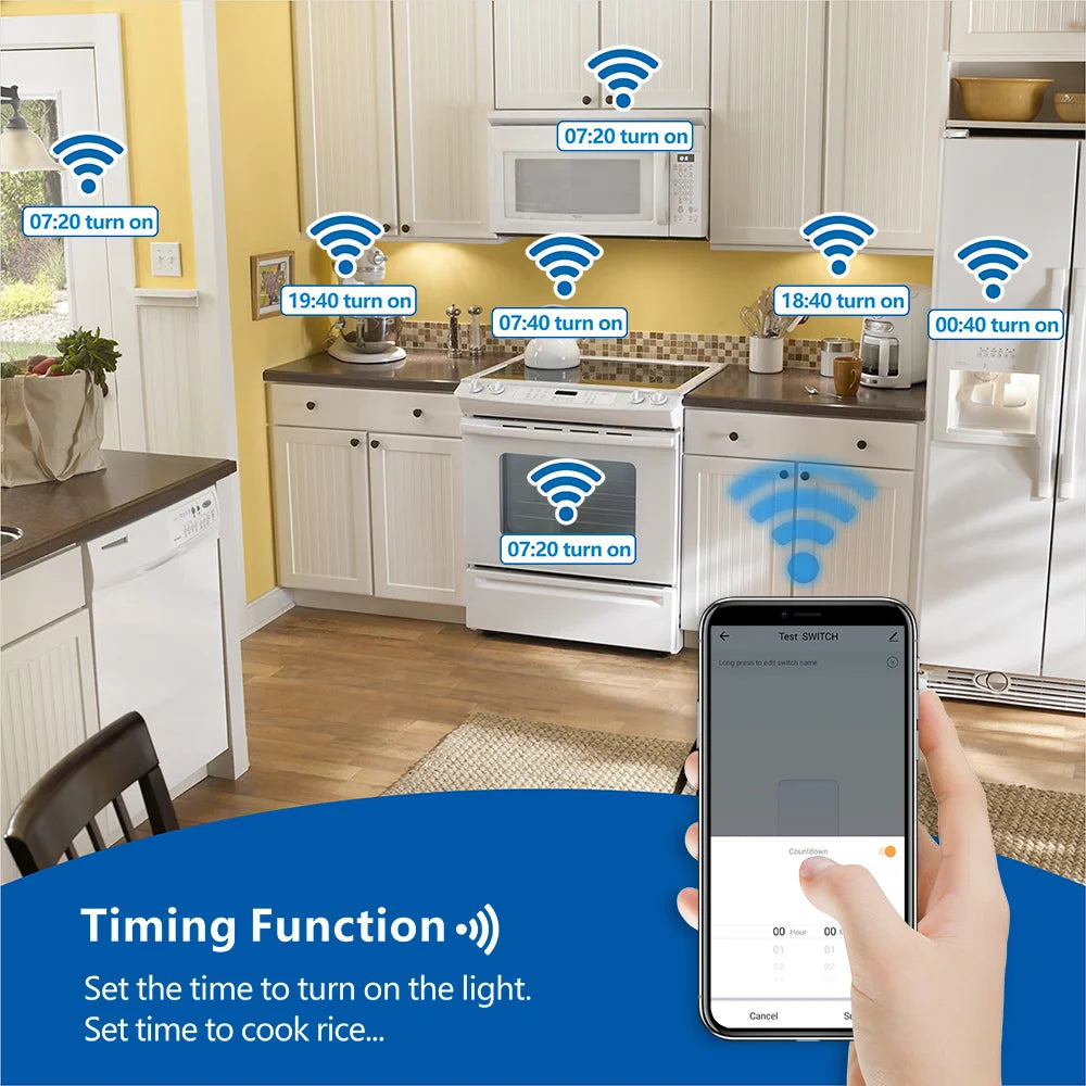 Mini WiFi Light Switch Timer Wall panel switch RF 220V Controller Tuya Smart Life APP Control Work With Alexa for Home Appliance