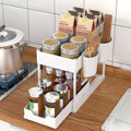 Adjustable Height Non-folding Double Tier Standing Type Multifunctional PP Plastic Kitchen Cabinet Storage Rack Precision