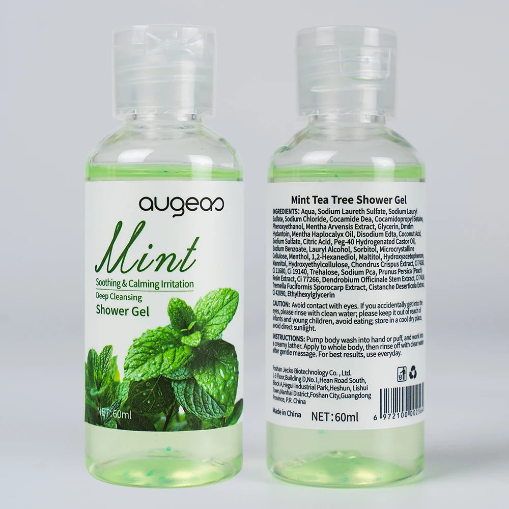Private Label Natural Essential Oil Body Wash Aroma Deep Cleansing Soothing Jasmine Mint Shower Gel