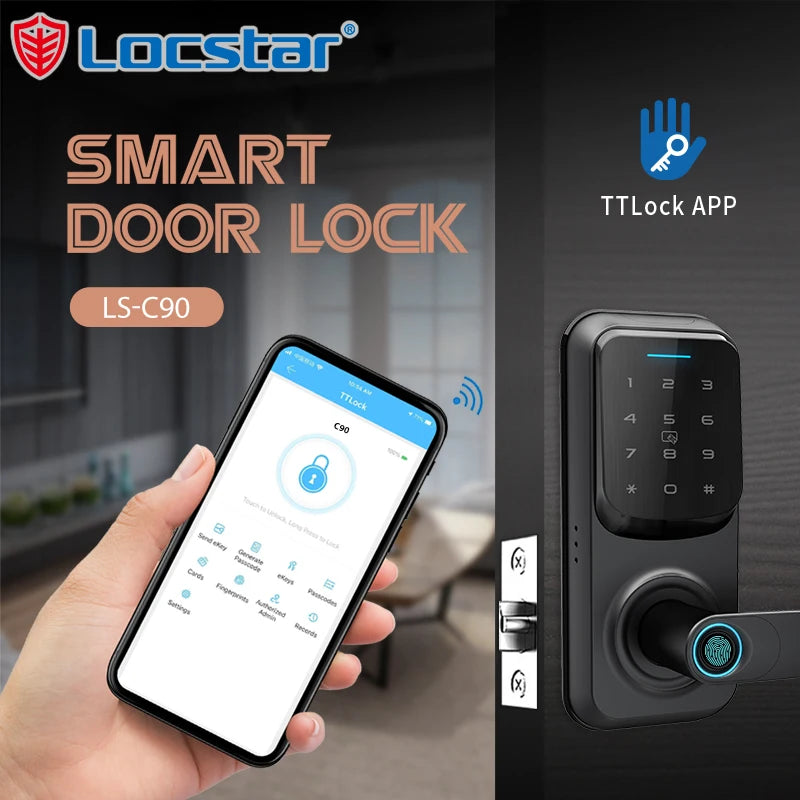 2026 Security Biometric Touch Id Bathroom Smart Digital Door Lock Serrure De Porte Intelligente Fechadura Electronica