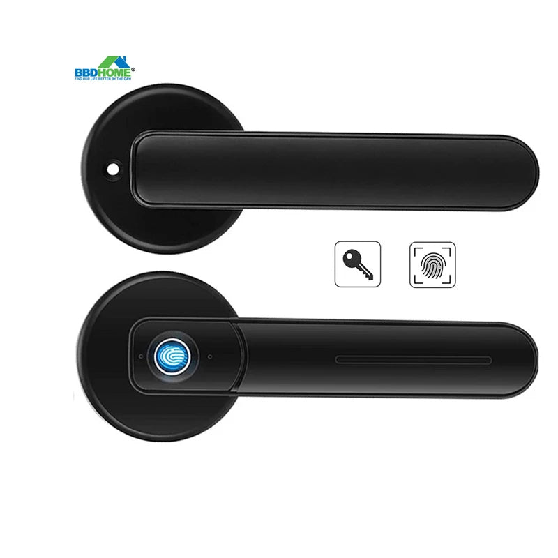 BBDHOME Zinc Alloy Sensitive Hotel Office Electronic Keyless Smart Fingerprint Door Lock with Memory Card for Wood Door