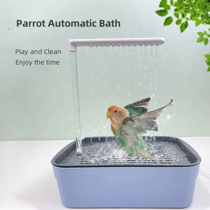 Plastic Bird Bath Shower with Suction Cups for Cage Wall, Household Hanging Bird Spray Bath