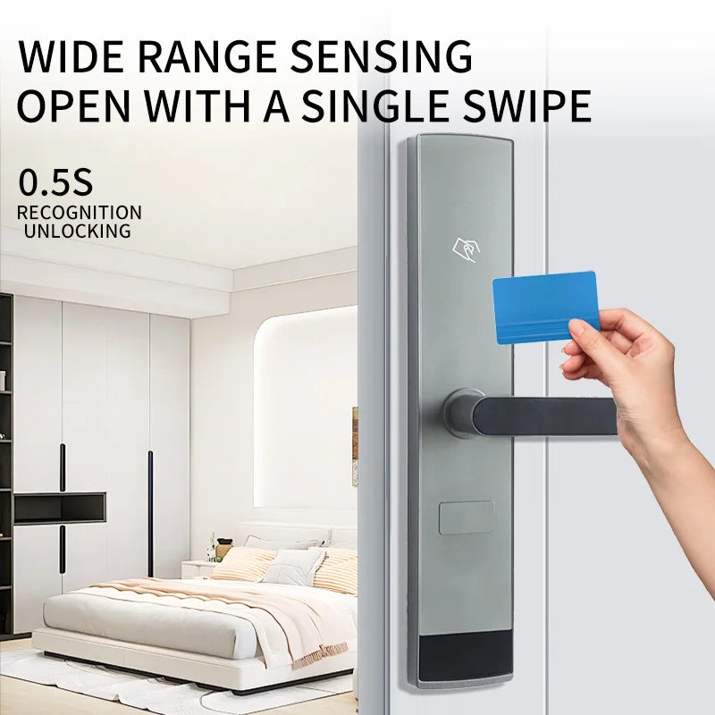 YAGU Stainless Steel Card Encoder Security Door Lock System for Wood and Brass Doors Hotel Lock Entry Security Locks for Doors