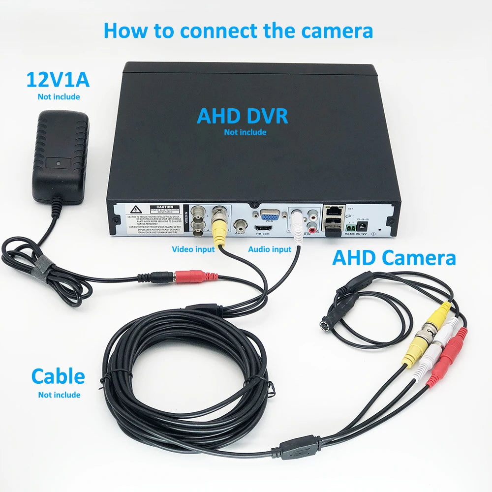 Small Mini 2MP HD Camera 1080P AHD Camera With Audio 3.6mm Lens Indoor CCTV Video Audio Camera For HD AHD DVR System