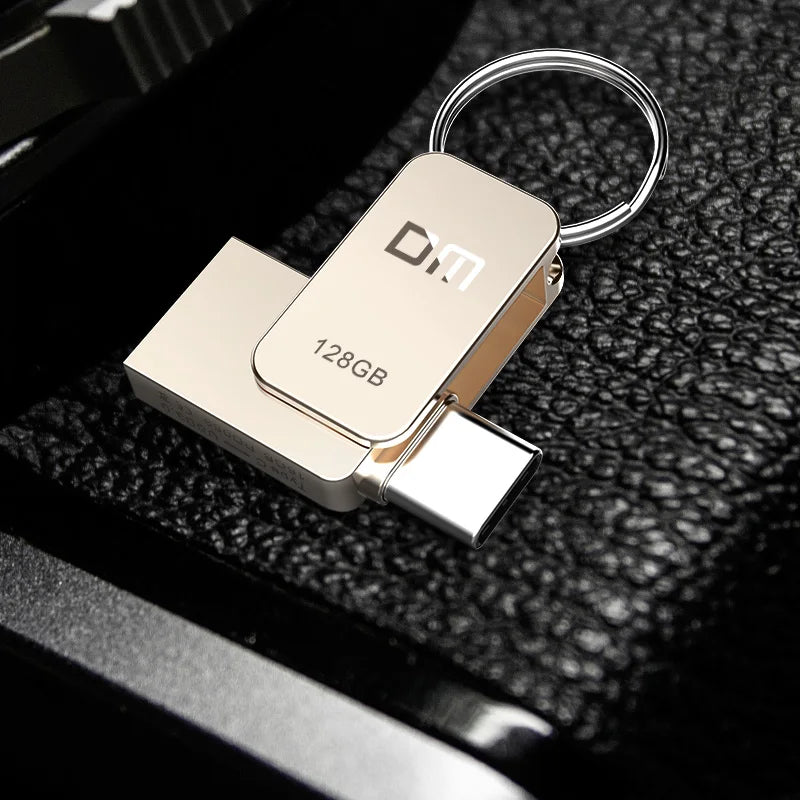 New Hot Sell DM Mini Type C Metal USB 3.2 Flash Drive 128GB/64GB/32GB with Custom Logo PD059 60-70M/S Read in Stock