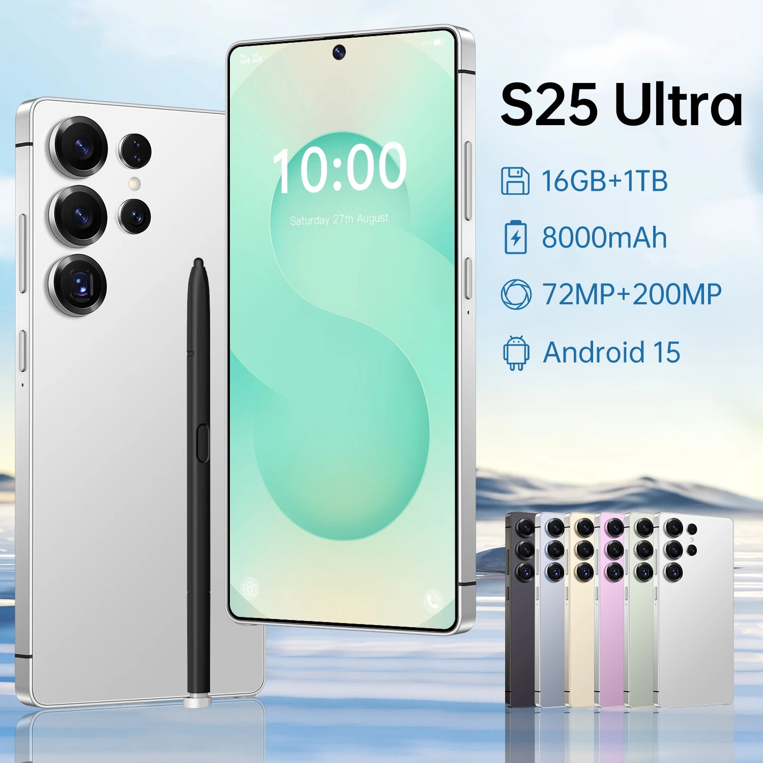 S25 Ultra 16GB+1TB Smartphone Android 14.0 Mobile Phones 7.3inch Unlocked Dual Card 5G Phones