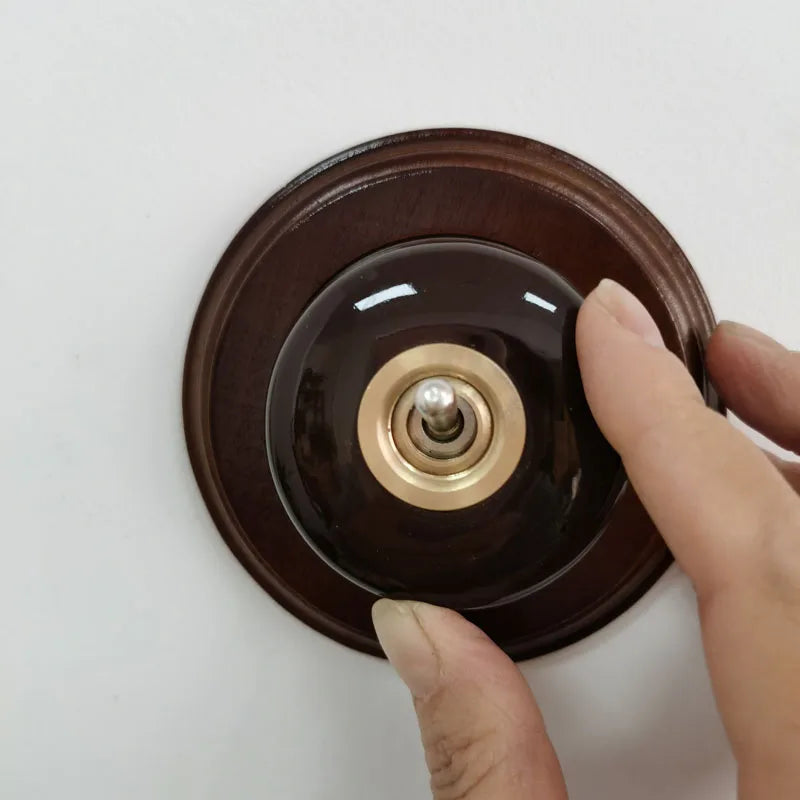 Home Improvement Round Ceramic Retro Toggle Switch 1 Ｗay 2 Way Control Wall Light Rocker Switch