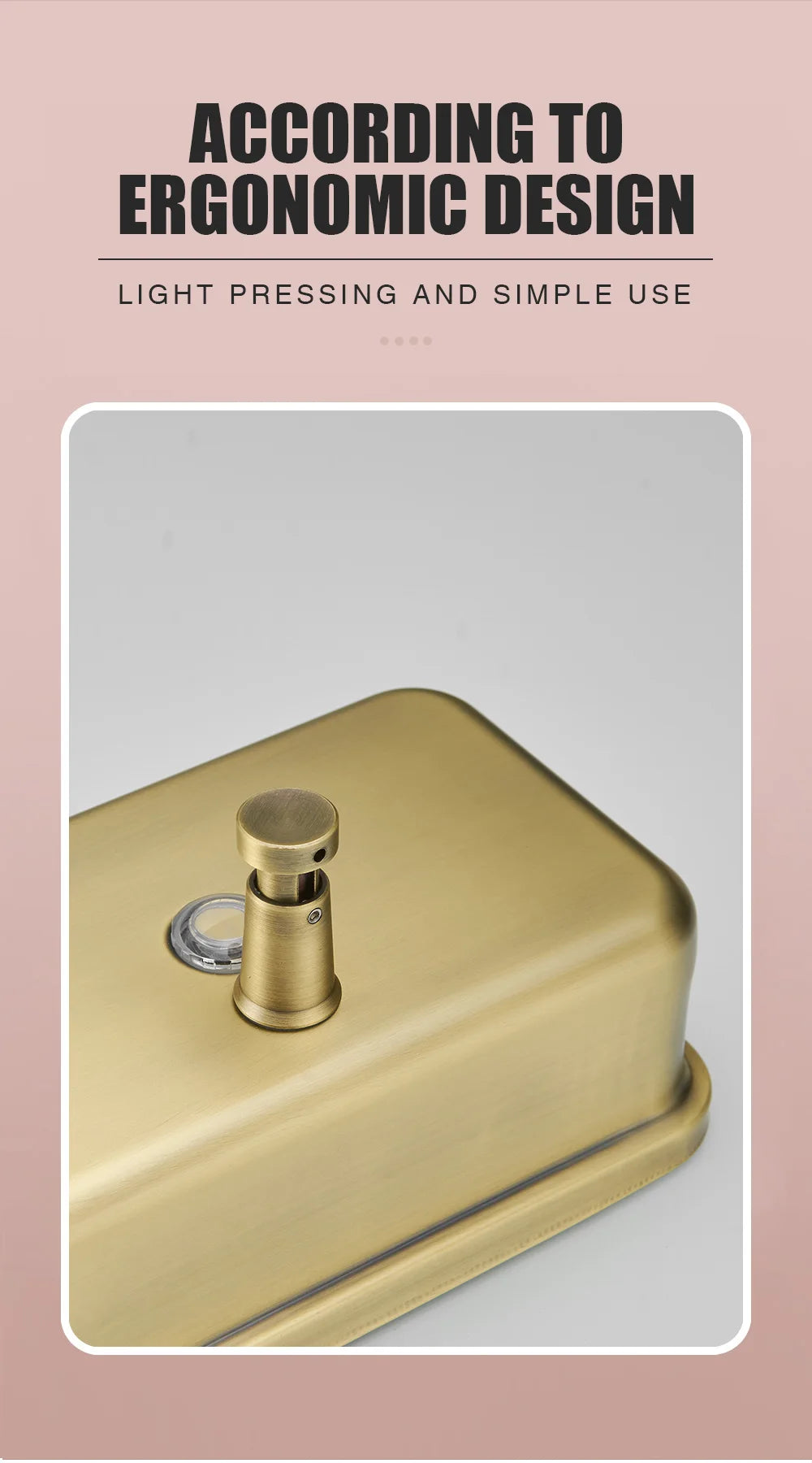 1200ml Liquid Soap Dispenser Wall Mount Manual Bathroom Soap Pump Stainless Steel Hand Soap Shampoo Dispenser WB8608