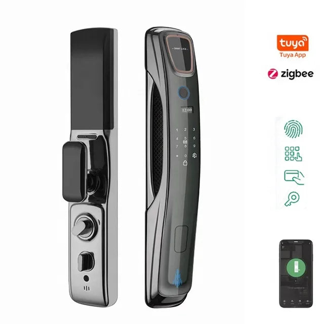 Wholesale Automatic Fingerprint Lock WIFI Door Tuya Multi-functional Digital Biometric Card Smart Door Lock With Doorbell
