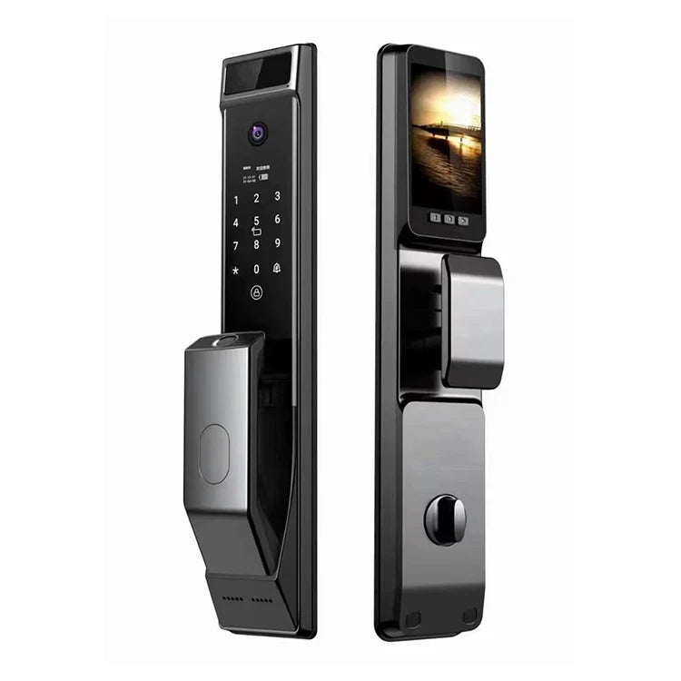 Taichen Fully Automatic Face  Smart Door Lock Camera Fingerprint Password Card Key Unlock  WiFi Door Lock