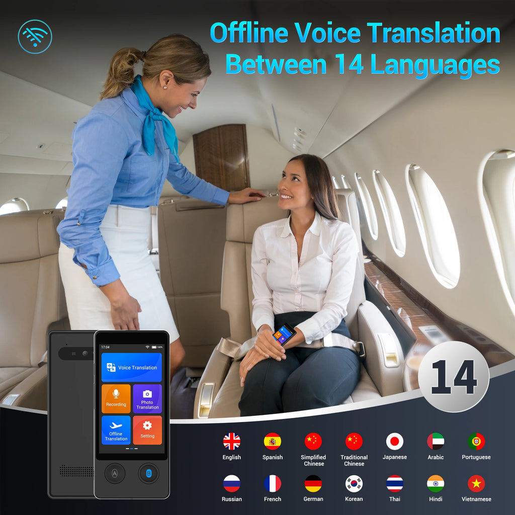 3.7 Inch Touchscreen Smart 0.5s Fast Response W12 Real Time AI Image Portable Translator Device Two-Way English Voice Translator
