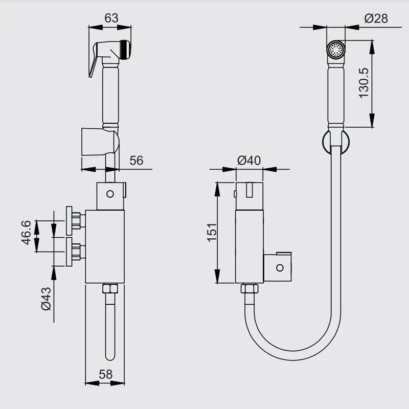 Thermostat Bidet Set Wall Mounted Bathroom Shower Toilet Portable Sprayer Kit Cold Hot Water Hygienic Shower Thermostatic Valve