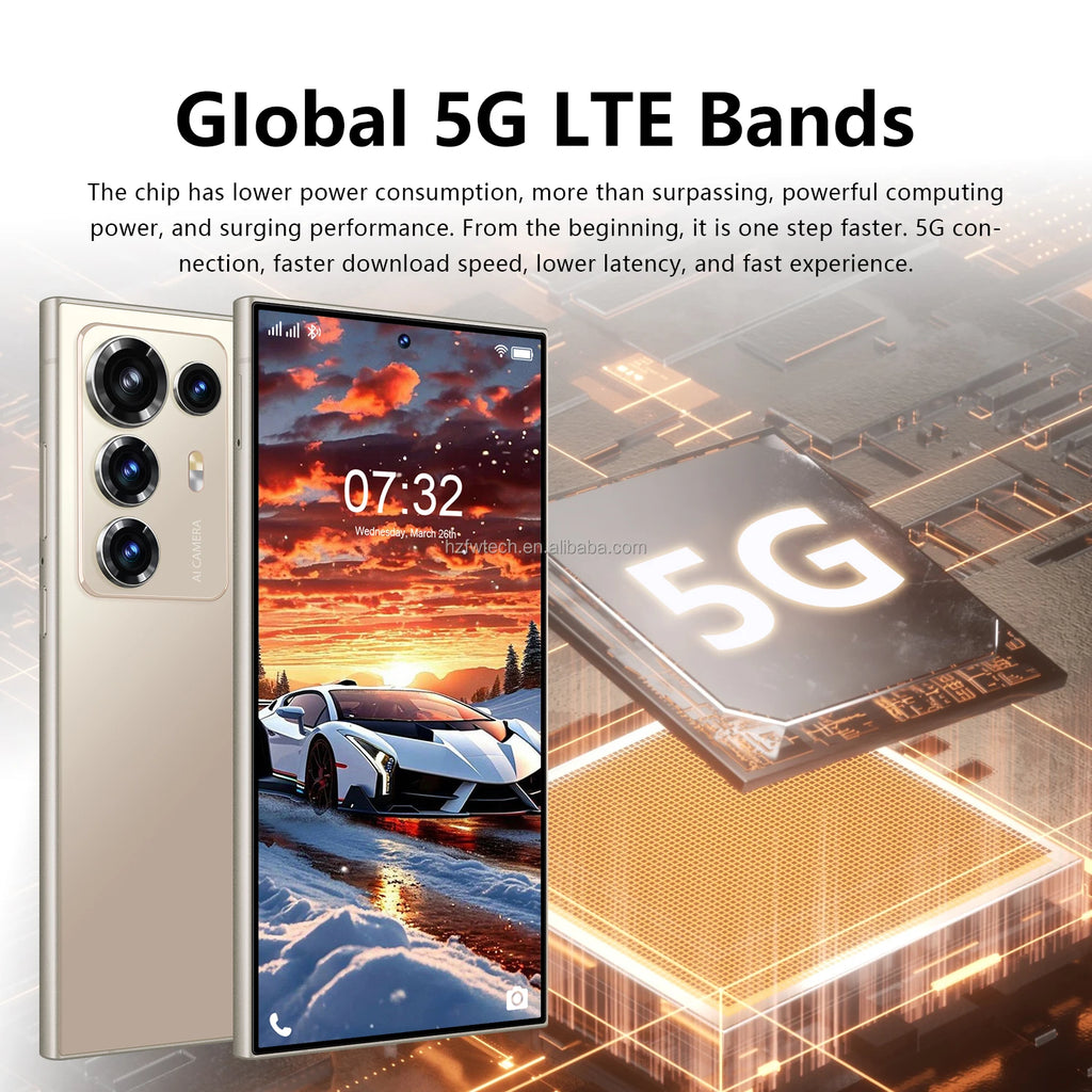 S25 ULTRA 5G Smartphone 7.3 Inch HD Screen 8800mAh Battery 108MP Camera DecaCore Phone CPU MTK Processor LTE CDMA Mobile Phones