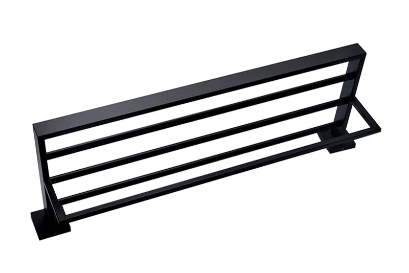 Matt Black Bathroom Hardware Set Kit Accessories Wall Shelf Towel Bar Rack Rail Robe Hanger Toilet Brush Roll Paper Holder Dish