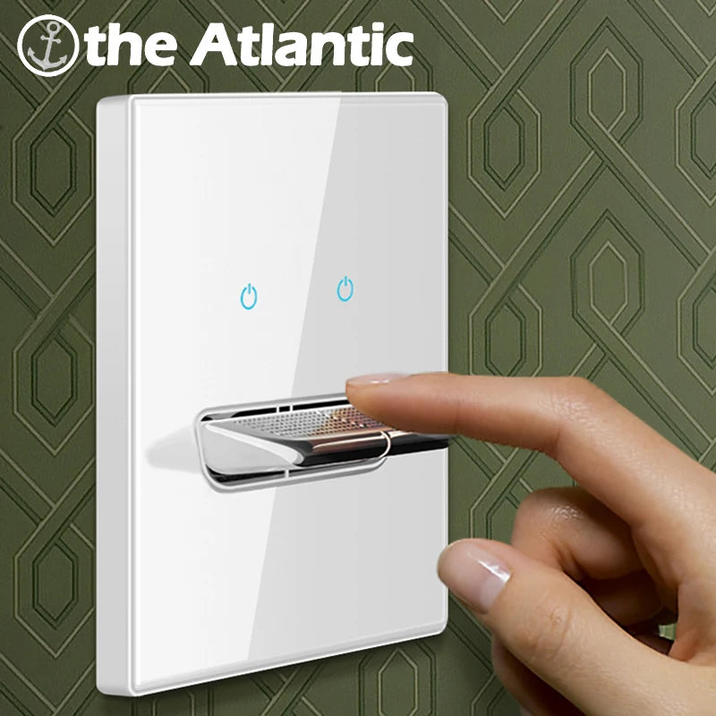 Light Switch With LED Indicator Wall Reset Switch Intermediate Switch Return Switch White Glass Frame 16A Switch