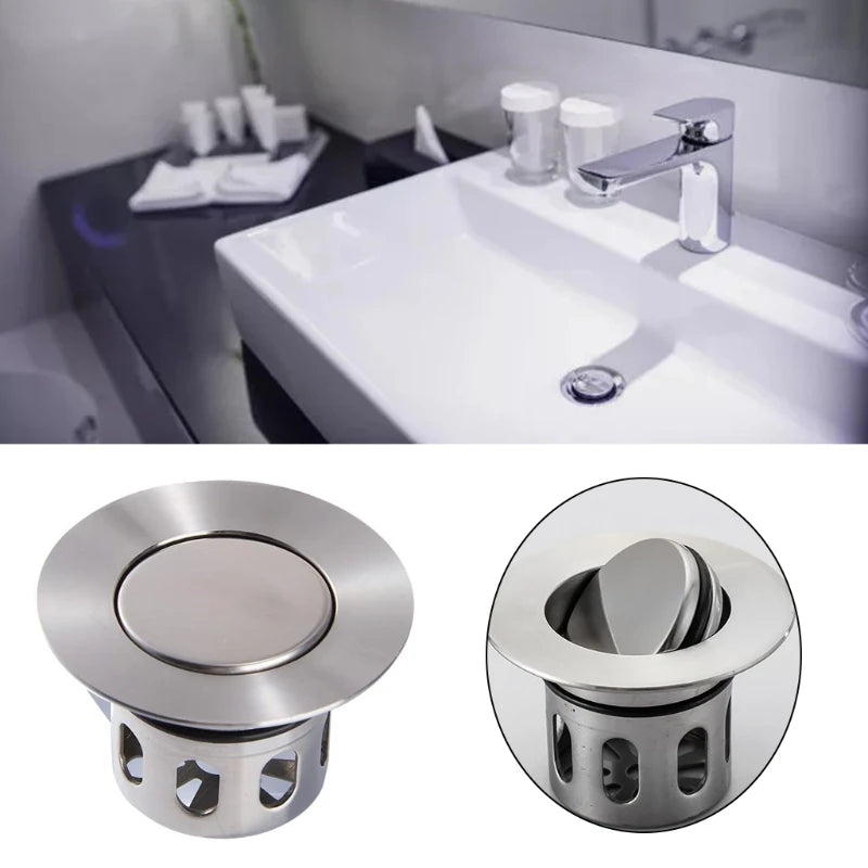 Universal Wash Basin Bounce Drain Filter Sink Drain Vanity Stopper Bathroom Accessories Bathtub Plug Hair Catcher Faucet