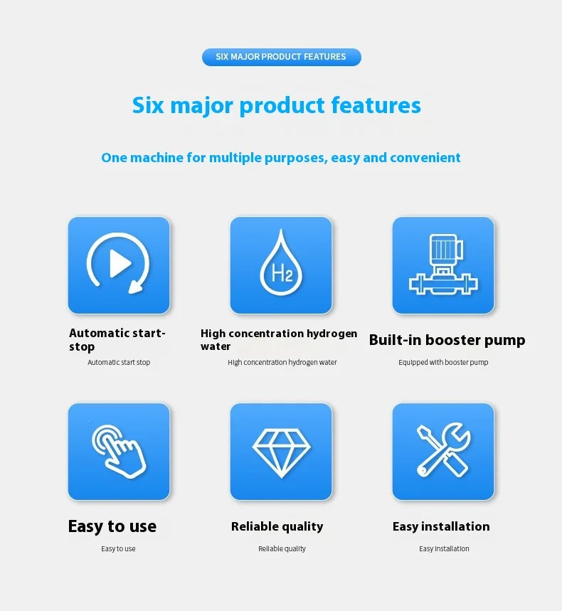High Concentration PEM Hydrogen Generator Nano Hydrogen Shower Machine Hydrogen Rich Pure Water Heater for Bathroom Use