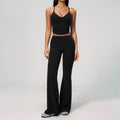 Women's Yoga Vest Top High-Waisted Quick-Drying Solid Casual Wide Leg Pants Running Outdoor Yoga 2-Piece Clothing Set