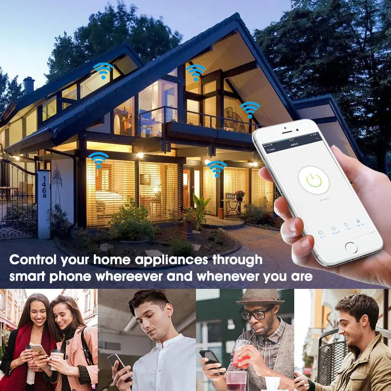 US Standard 1/2/3 Gang WiFi Smart LED Light Touch Switch Wall Panel Smart Home Switch Voice Control eWeLink Alexa